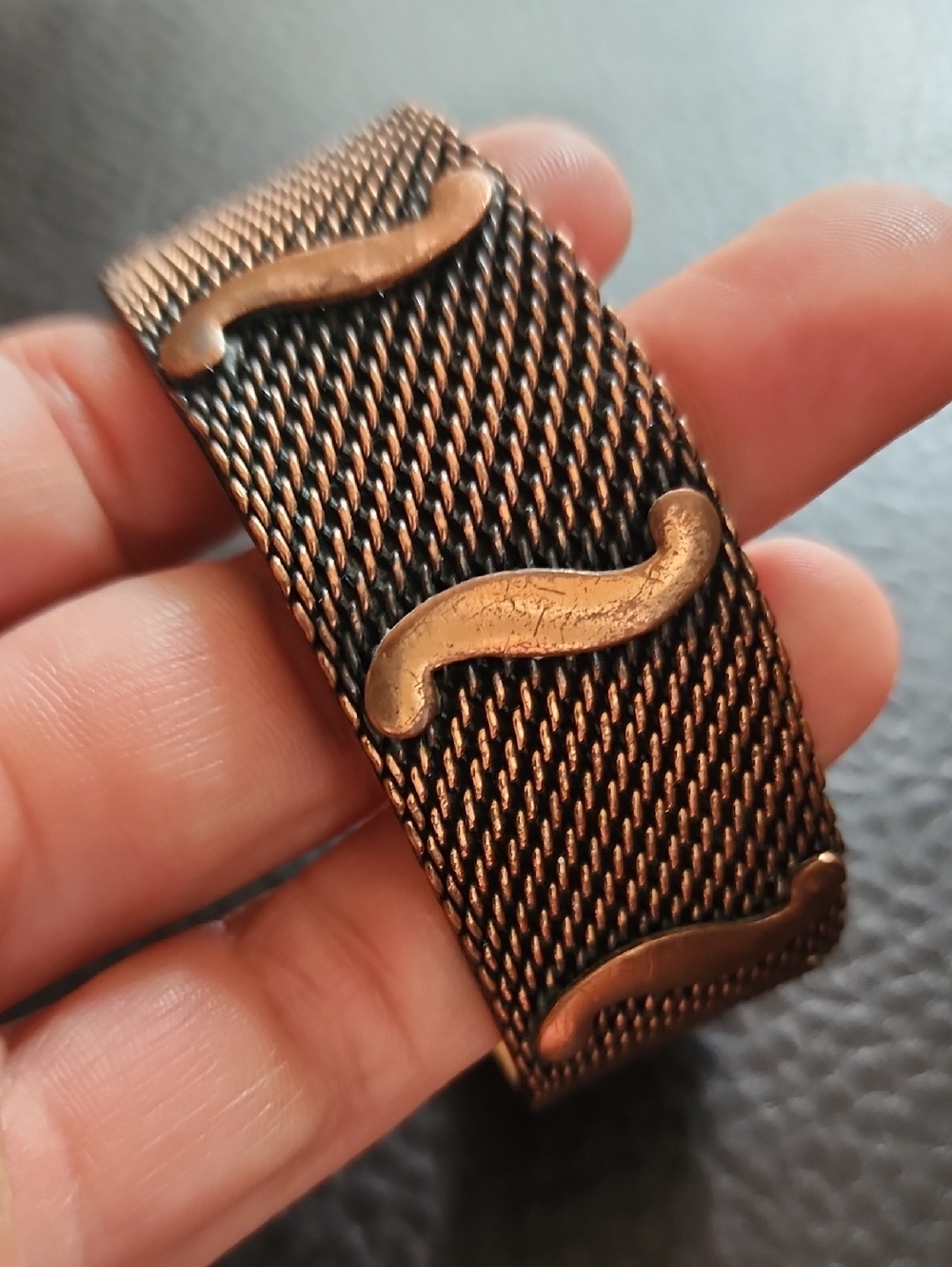 VTG Copper Mesh Cuff Bracelet - Picture 2 of 8